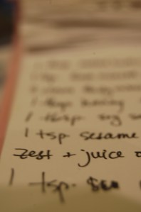 Yesterday's recipe Chris Gerber photographs yesterday's shrimp recipe. My penmanship is really nice, so I take half-credit fot the artistry of this one.