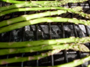 Asparagus for sushi: On the grill.