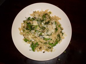 Pasta with rapini and capers