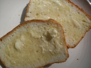 Homemade bread with homemade butter.