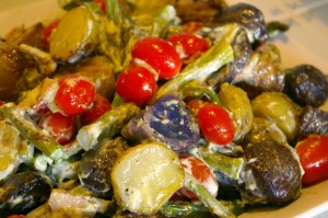 Another shot of food in flattering yellow light. Grace has good lighting. I look much better there.