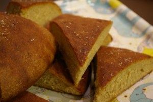 Brownish caramelized onion and fennel bread.