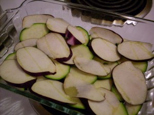 Pan with first layer.