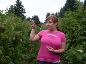 I'm trying to show you how big the berry is and also I should probably have worn a bra.