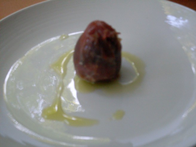 This was very good. Next time you have access to figs, cut a slice into the top of one, stuff in some blue cheese, and wrap the whole thing in a slice of serrano or prosciutto. Bake in a 400-degree oven for 10 minutes. You'll probably want to ensure that these little figs are on every cheese plate you serve from now on.