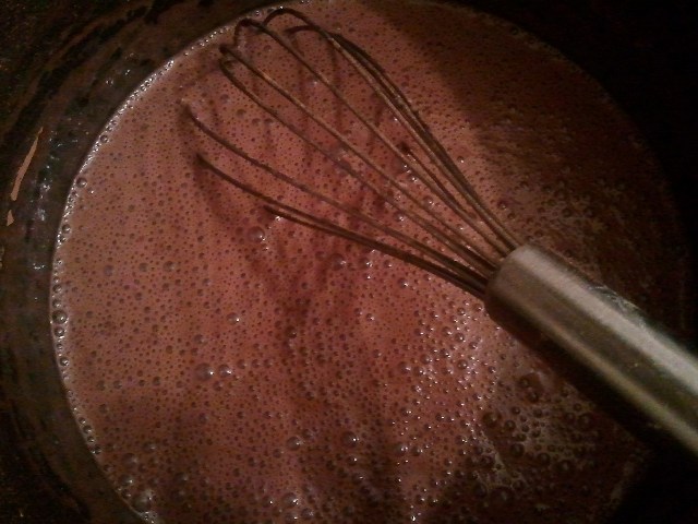 Whisking.