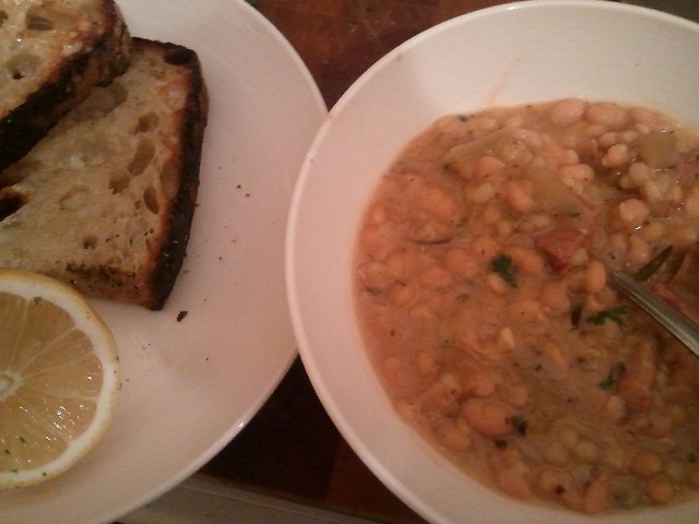 Stew and toast.