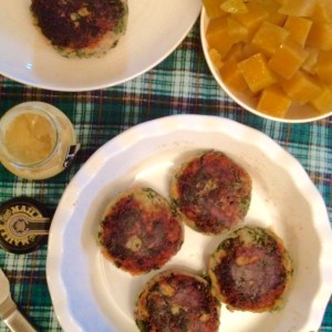 fish cakes with kale